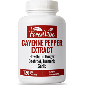 Flacon de capsules de poivre de cayenne ForestVibe 120 véganes