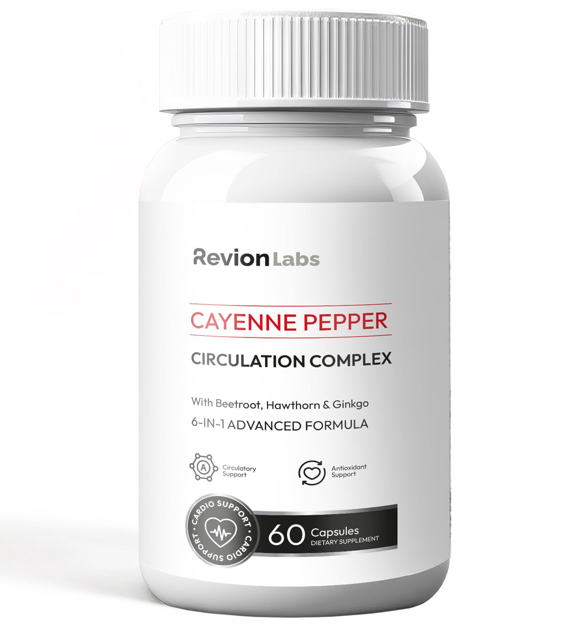 Flacon de Capsules de Poivre de Cayenne Revion LABS, 60 gélules