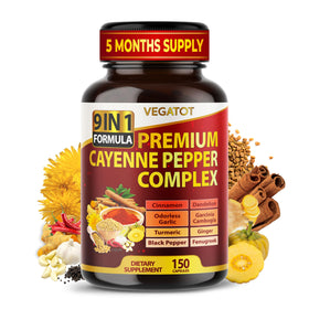 Flacon de capsules de poivre de cayenne VEGATOT 150 capsules