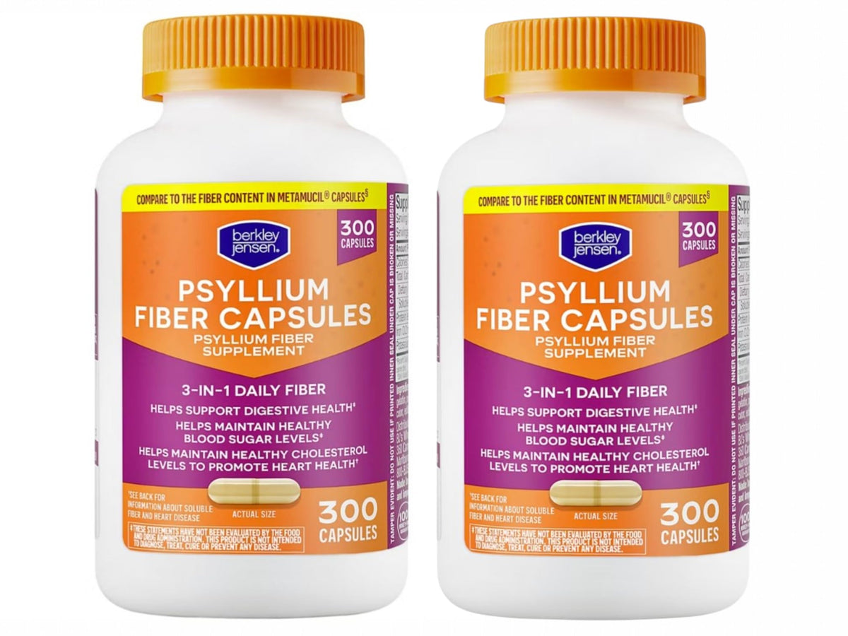 Flacon de capsules de psyllium berkley jensen face avant