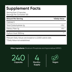 Flacon de capsules de psyllium WeightWorld, arrière-plan neutre