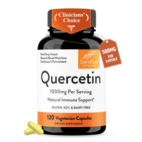 Flacon de capsules de quercétine Sandhu's 500mg, 120 unités