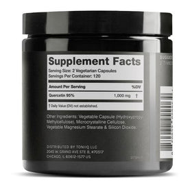 Flacon de capsules de quercétine Toniiq avec étiquette