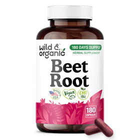 Flacon de capsules de racine de betterave Wild & Organic 180 comprimés