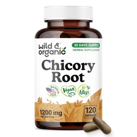 Flacon de capsules de racine de chicorée Wild & Organic, 120 capsules