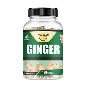 Flacon de capsules de racine de gingembre Happi Mi Nutrition, 120 capsules végétales