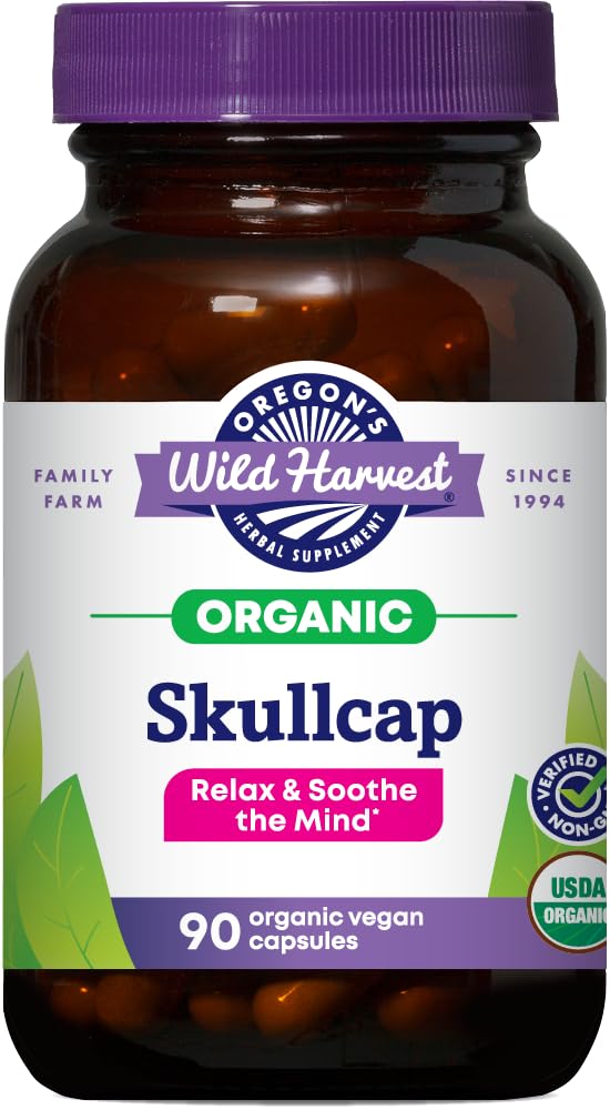Flacon de capsules de Scutellaire bio Oregon's Wild Harvest, 90 unités