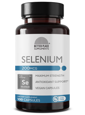 Flacon de capsules de sélénium BETTER PLACE ORGANICS 200mcg, 100 capsules