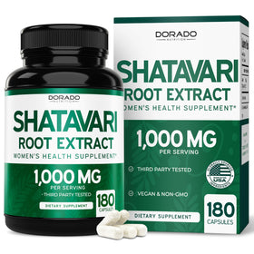 Flacon de capsules de Shatavari DORADO NUTRITION de 1000mg, 180 capsules