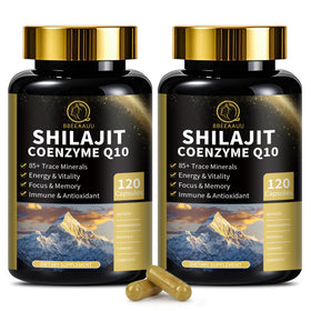 Flacon de capsules de Shilajit BBEEAAUU avec mousse de mer et ashwagandha