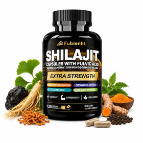 Flacon de Capsules de Shilajit Fubienfit avec étiquette visible