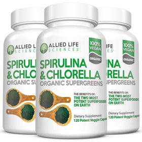 Flacon de capsules de Spiruline et Chlorelle ouvert