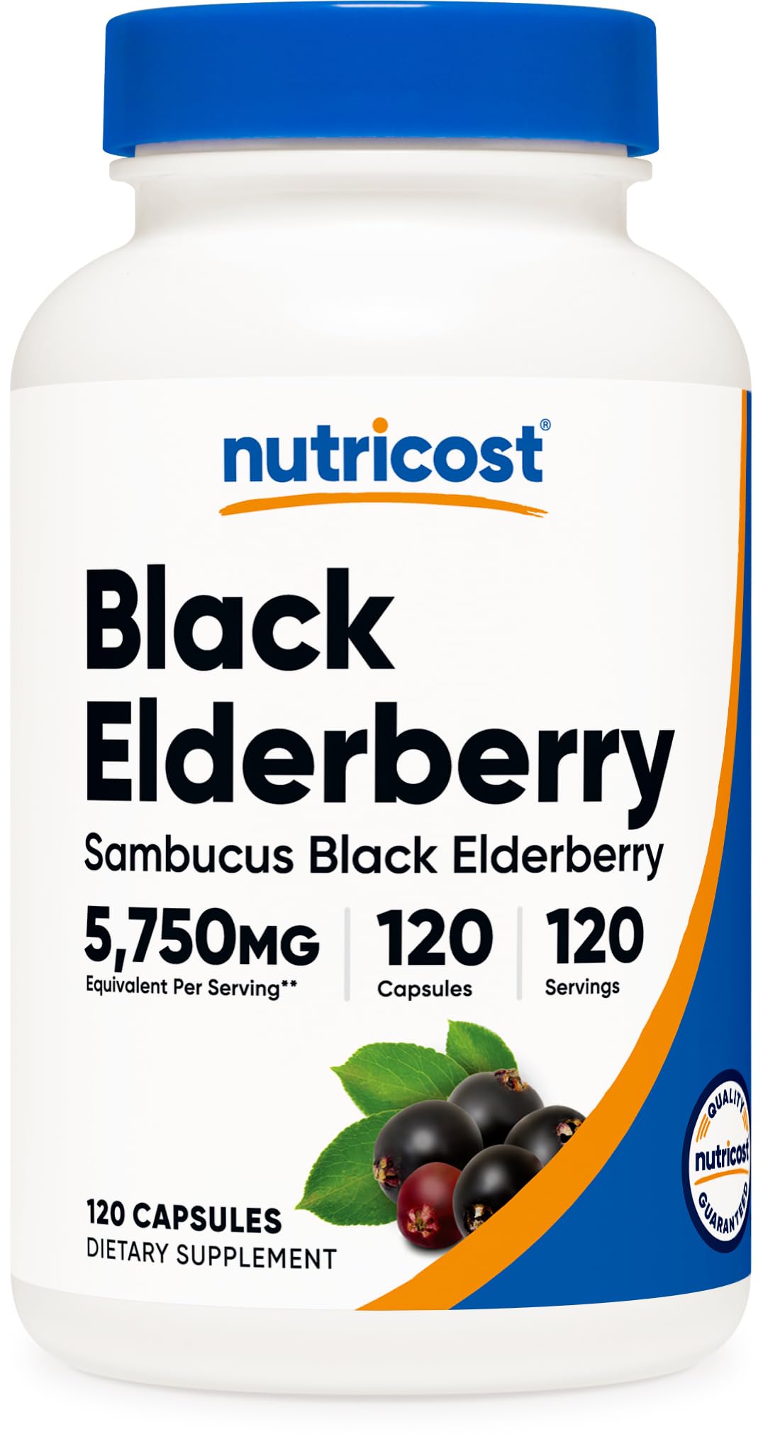 Flacon de capsules de sureau noir Nutricost de 120 capsules