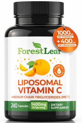 Flacon de capsules de vitamine C liposomale ForestLeaf 1400mg