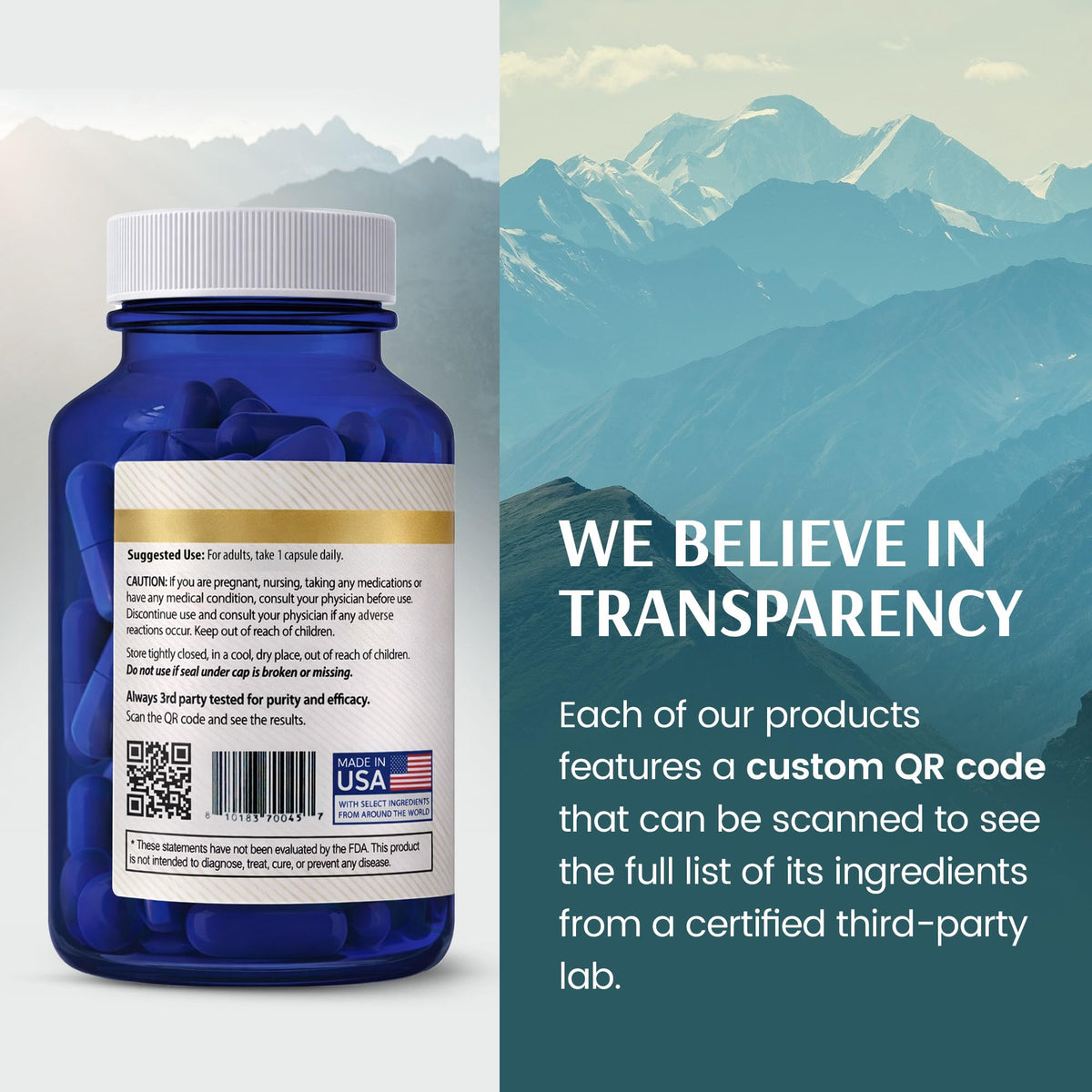 Flacon de capsules de zinc picolinate 50 mg ouvert