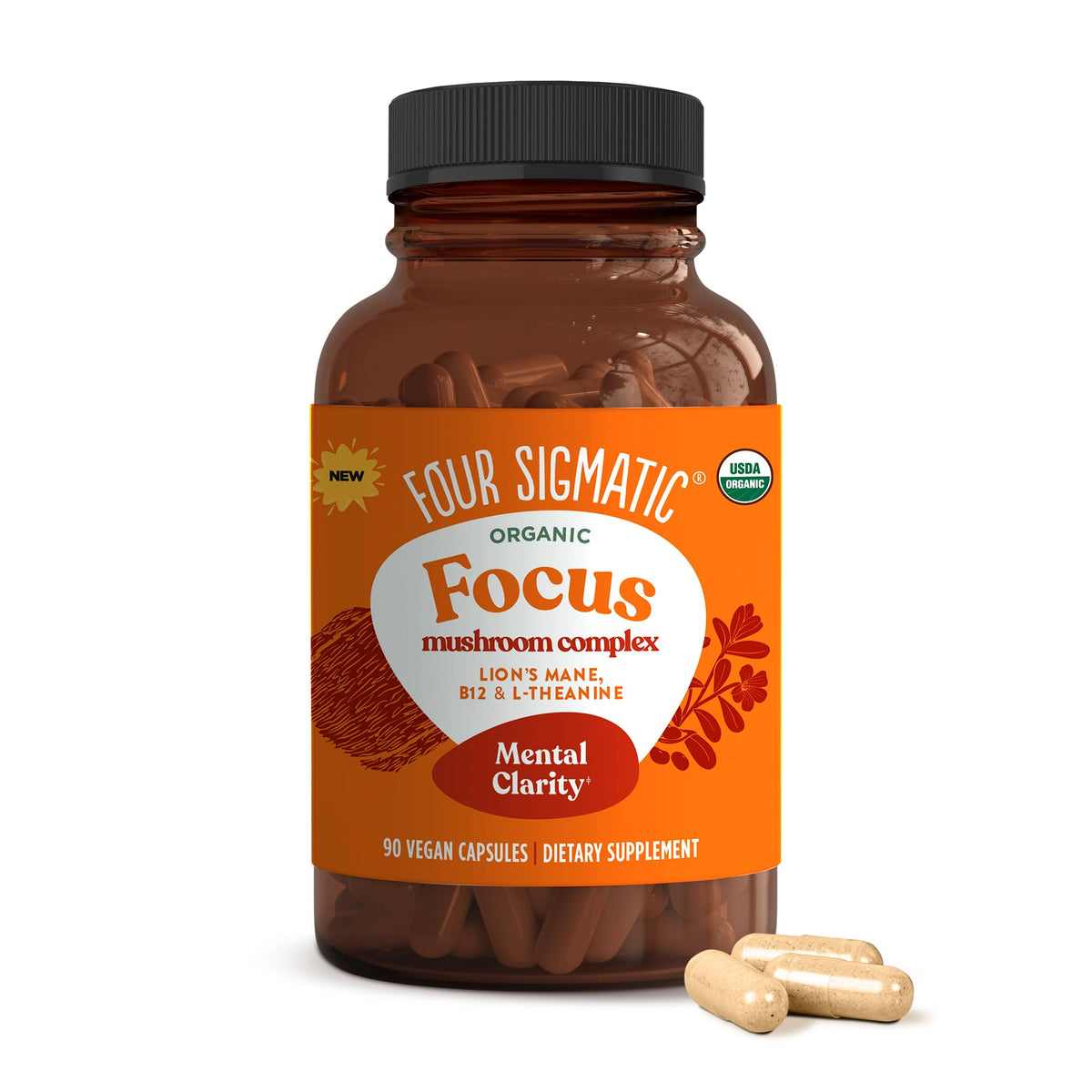 Flacon de capsules Focus Four Sigmatic avec Lion's Mane