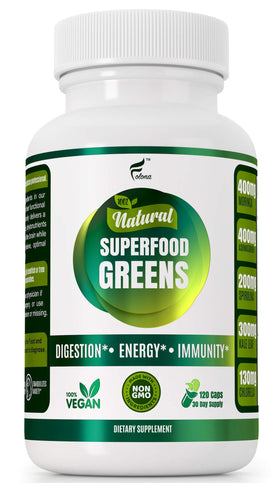 Flacon de capsules FOLONA de super aliments bio avec 120 capsules