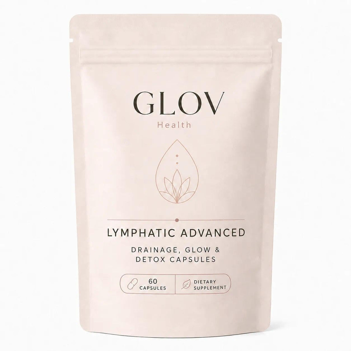 Flacon de capsules Glov Lymphatic Advanced 60 capsules vue de face