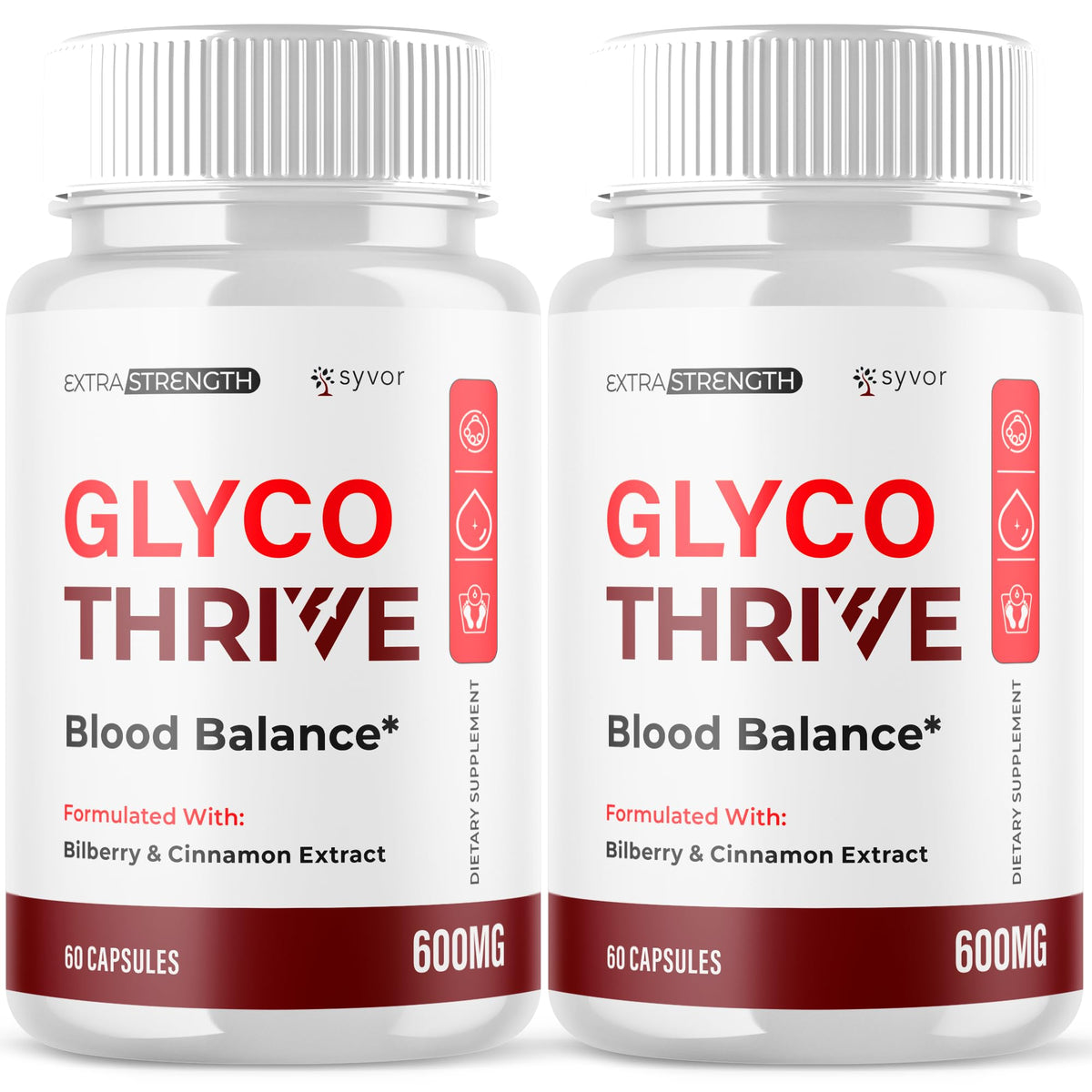Flacon de capsules Glyco Thrive de Syvor, 120 unités, vue de face
