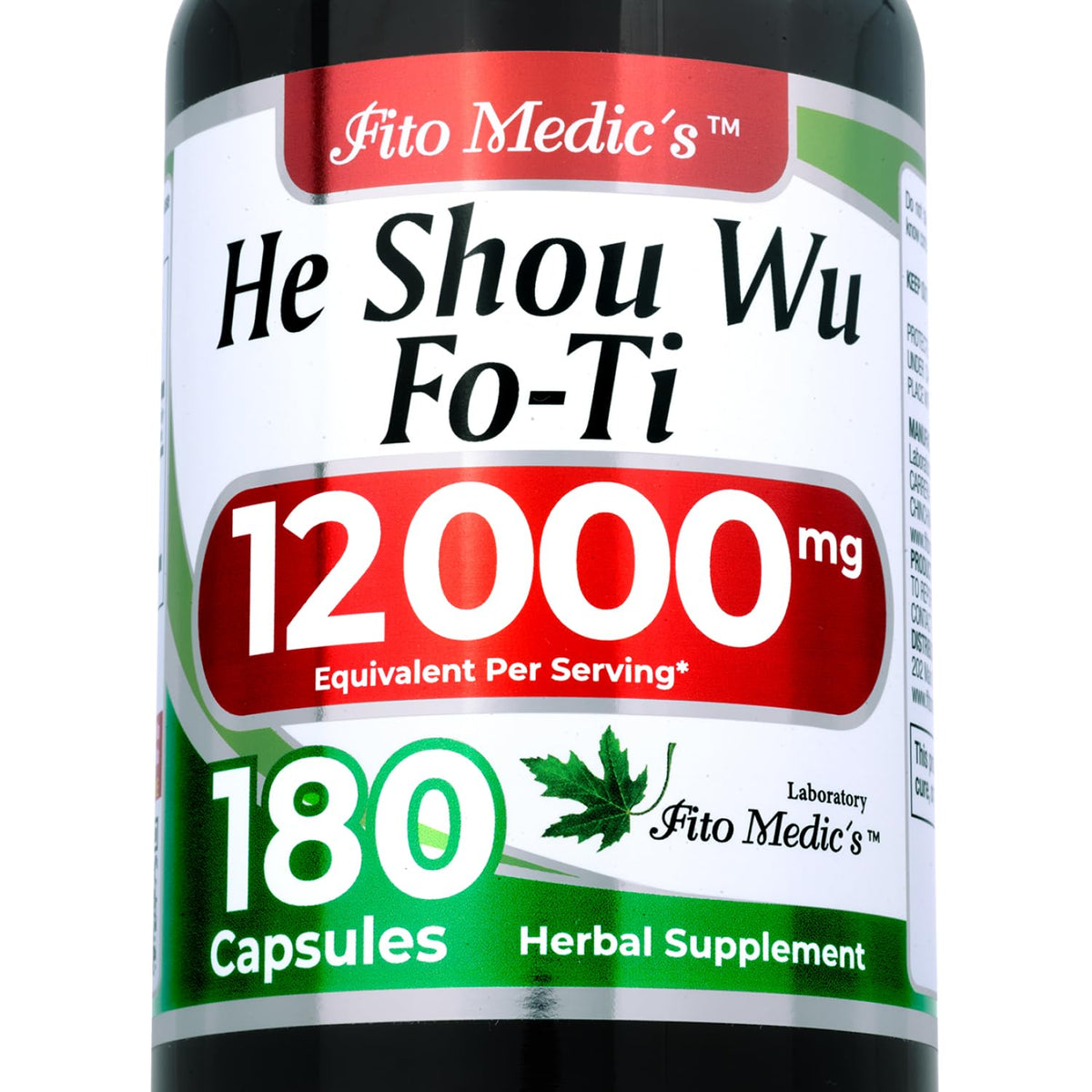 Flacon de capsules He Shou Wu FITO MEDIC'S contenant 180 capsules