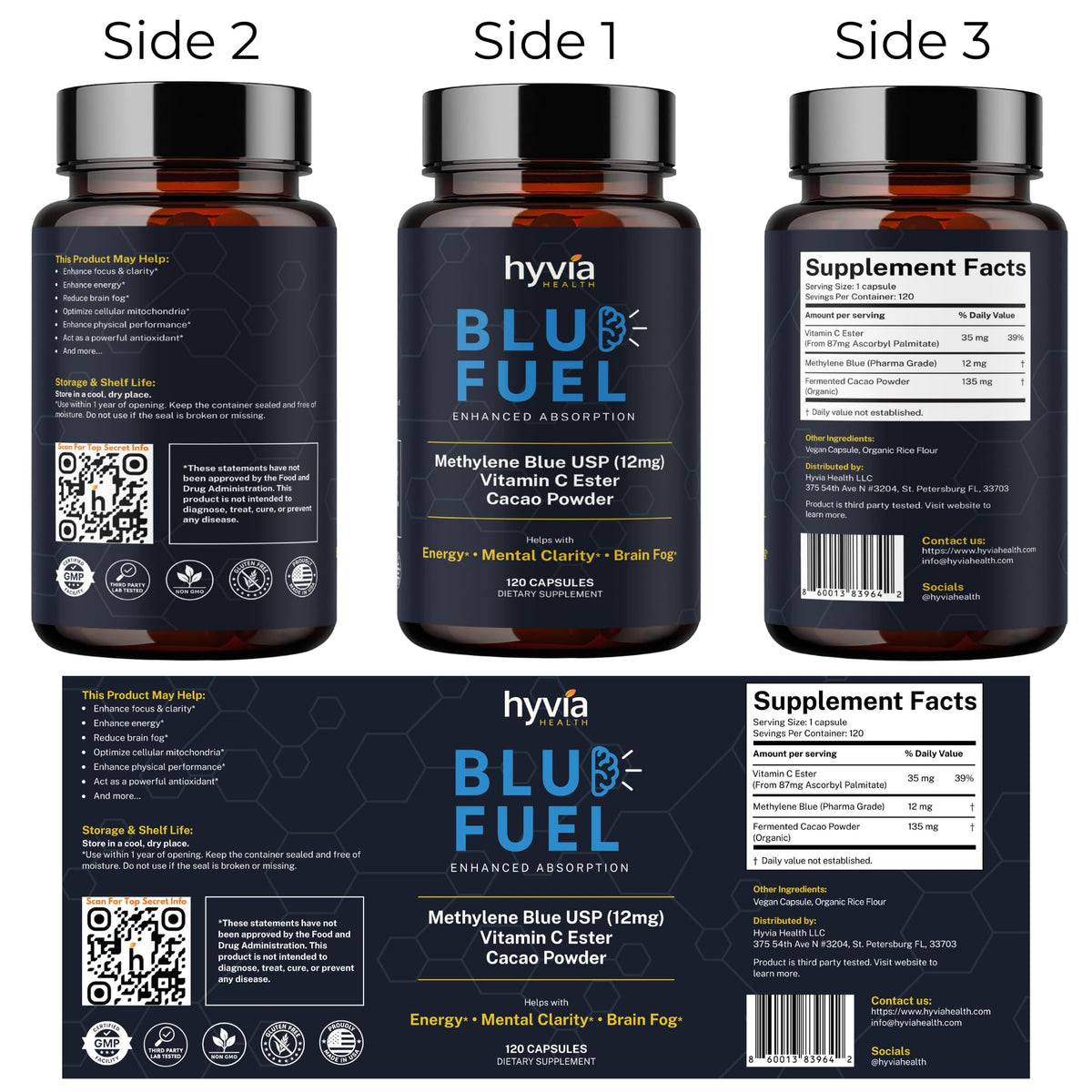 Flacon de capsules Hyvia Health ouvert