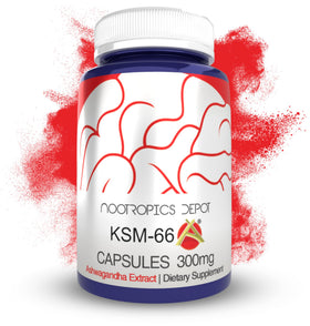 Flacon de capsules KSM-66 Ashwagandha 300mg Nootropics Depot