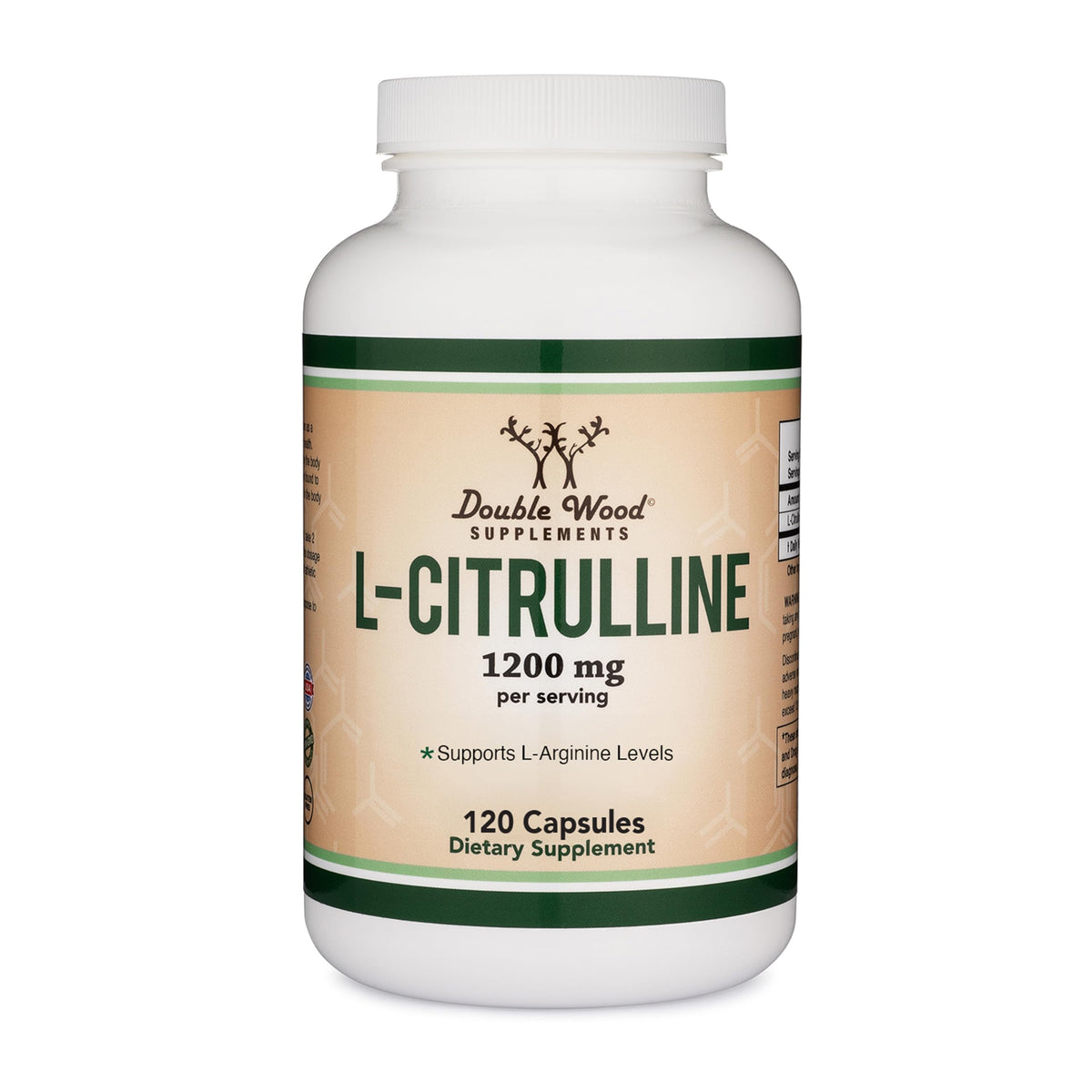 Flacon de capsules L-Citrulline Double Wood 1200mg 120 unités