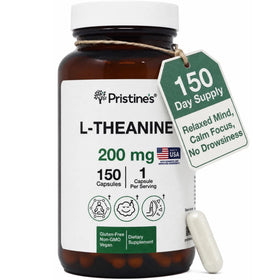 Flacon de capsules L-Theanine 200mg de PRISTINE'S, 150 unités