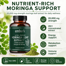 Flacon de capsules Moringa ouvert montrant les capsules à l'intérieur