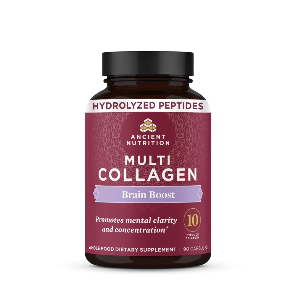 Flacon de capsules Multi Collagen Peptides d'Ancient Nutrition, 90 capsules