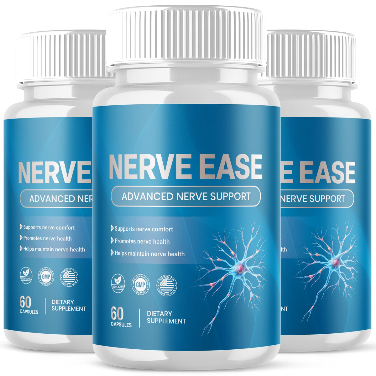 Flacon de capsules Nerve Ease Flex University, vue de face