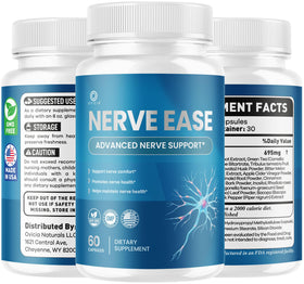 Flacon de Capsules Nerve Ease OVICIA sur une table en bois