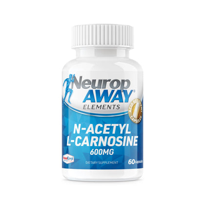 Flacon de capsules NeuropAWAY N-Acetyl-L-Carnosine 600mg de 60 capsules