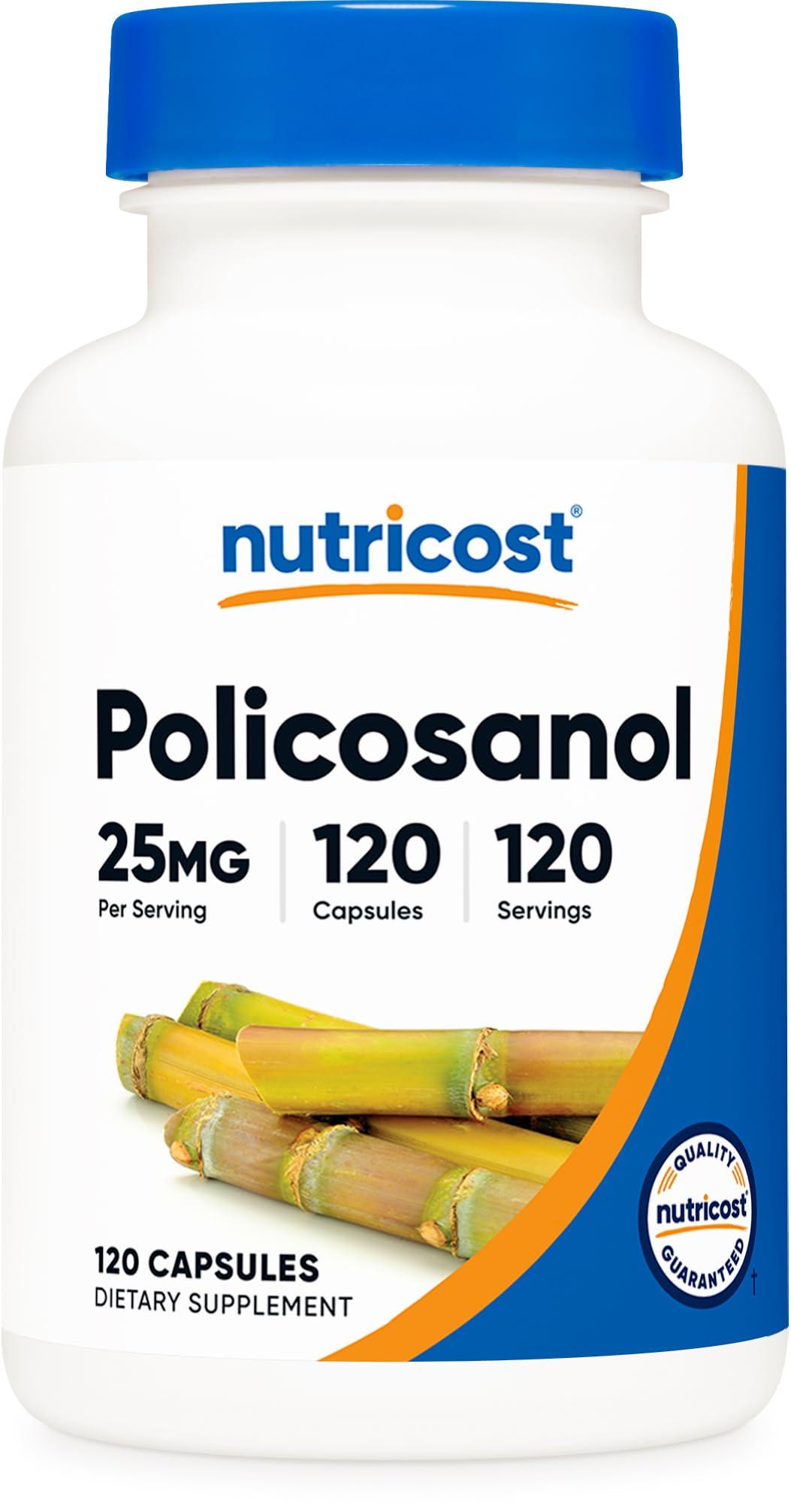Flacon de capsules Policosanol Nutricost 120 pièces vue de face