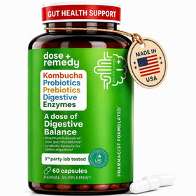 Flacon de capsules probiotiques Kombucha dose + remedy, 60 unités