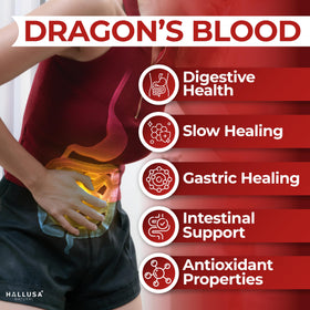 Flacon de capsules Sangre de Drago Hallusa Natural 1000mg, étiquette