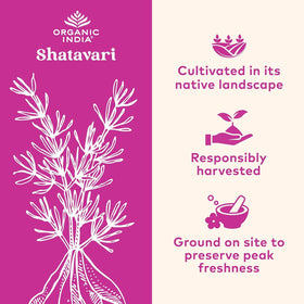 Flacon de capsules Shatavari ORGANIC INDIA avec étiquette visible