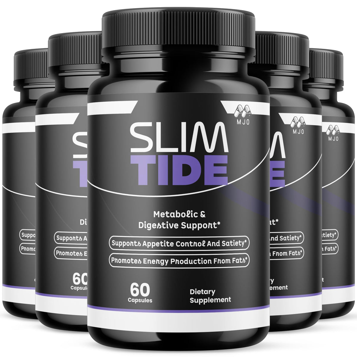Flacon de capsules SlimTide MJO devant sur fond blanc