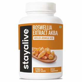 Flacon de capsules STAY ALIVE Boswellia Serrata 1000mg vue de face