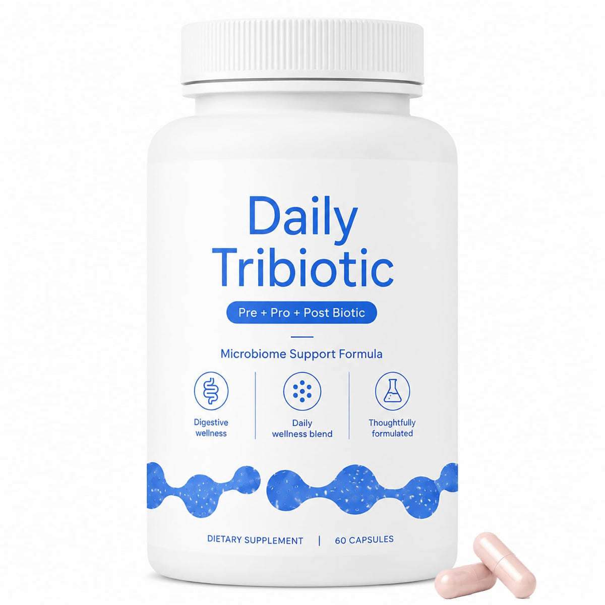 Flacon de capsules TriBiotiques LINELLE avec 60 comprimés