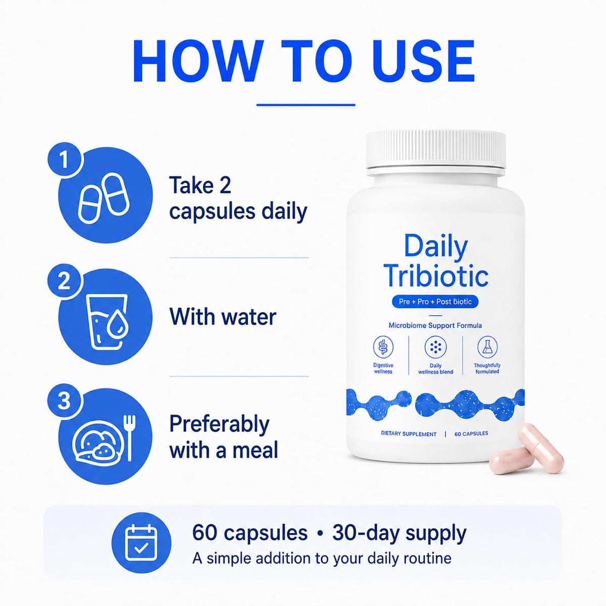 Flacon de capsules TriBiotiques LINELLE ouvert
