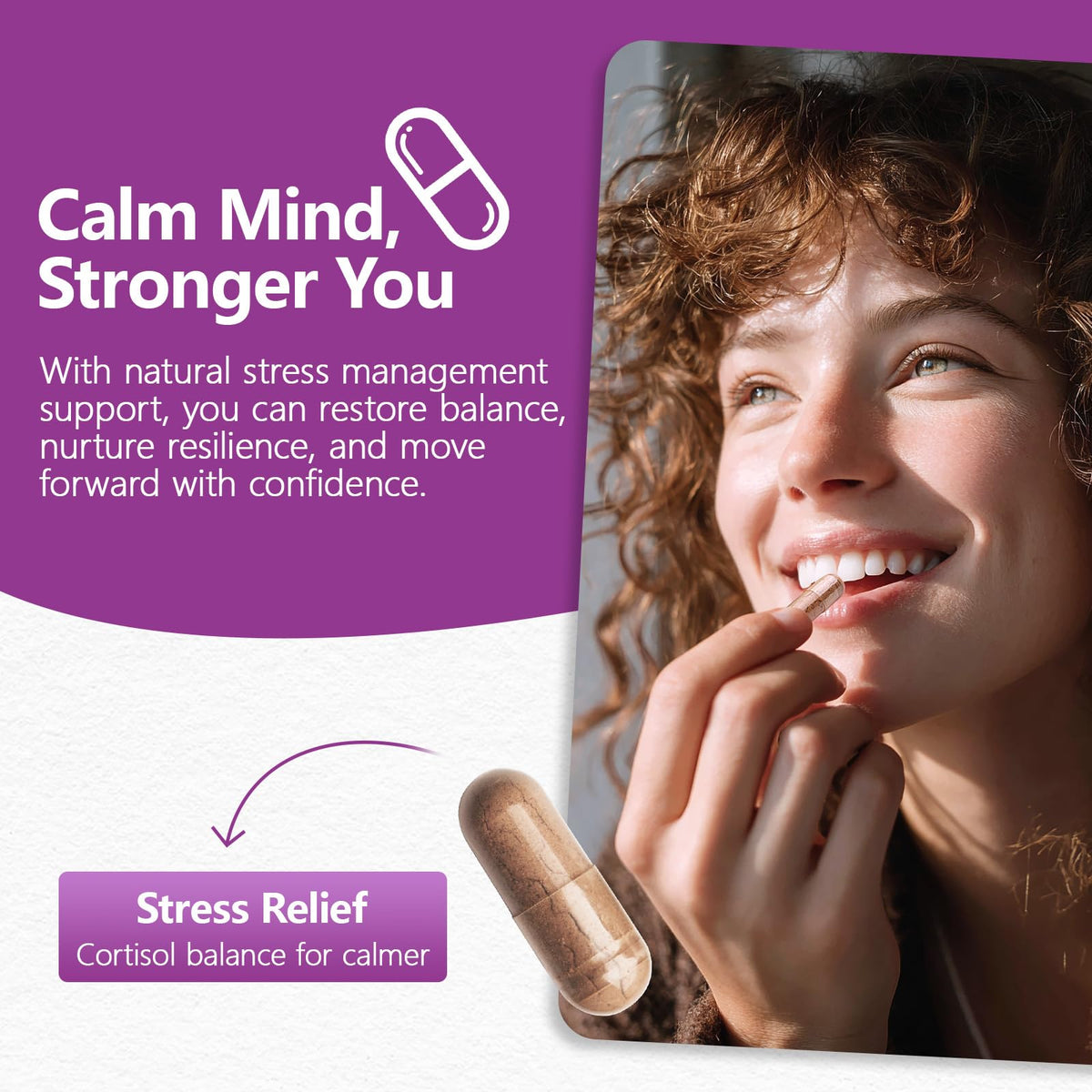 Flacon de capsules véganes HyberVive Saffran Ashwagandha L-Theanine