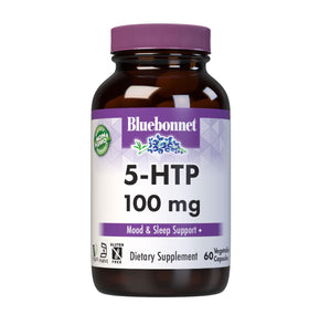 Flacon de capsules végétales 5-HTP BlueBonnet 100 mg, 60 unités