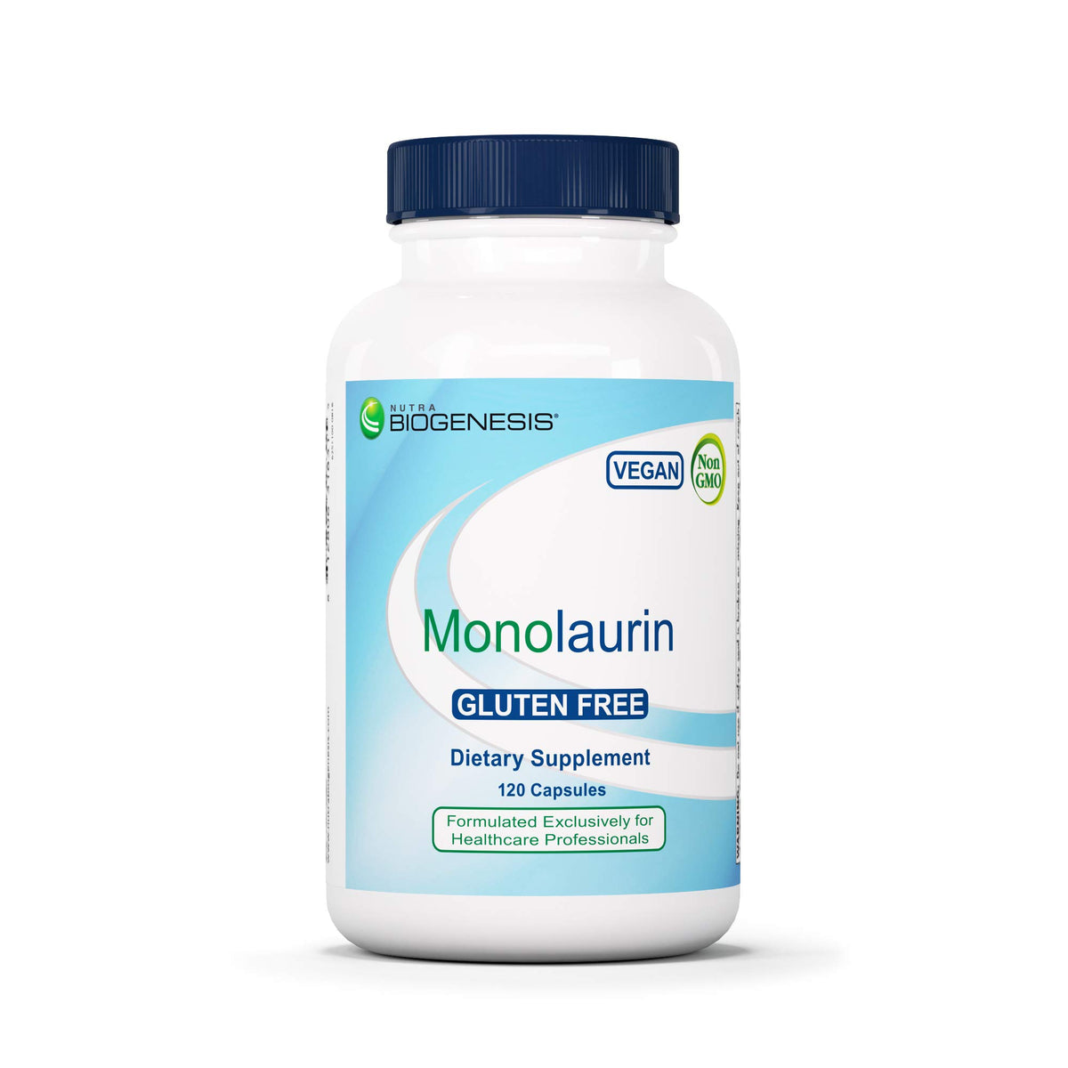 Flacon de capsules végétales Monolaurin Nutra BioGenesis vue de face