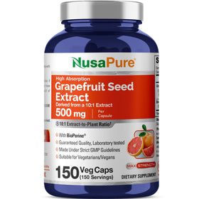 Flacon de capsules végétales NusaPure Extrait de Graisse de Pamplemousse 500 mg