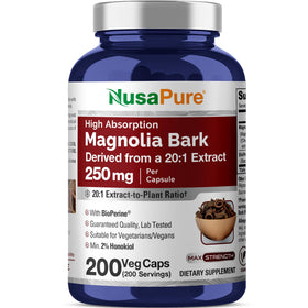 Flacon de capsules végétales NusaPure Magnolia Bark 250 mg
