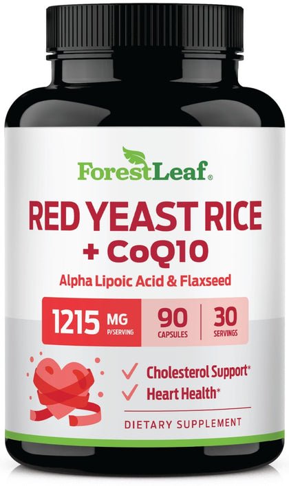 Flacon de capsules végétales Riz Rouge 1215 mg de ForestLeaf