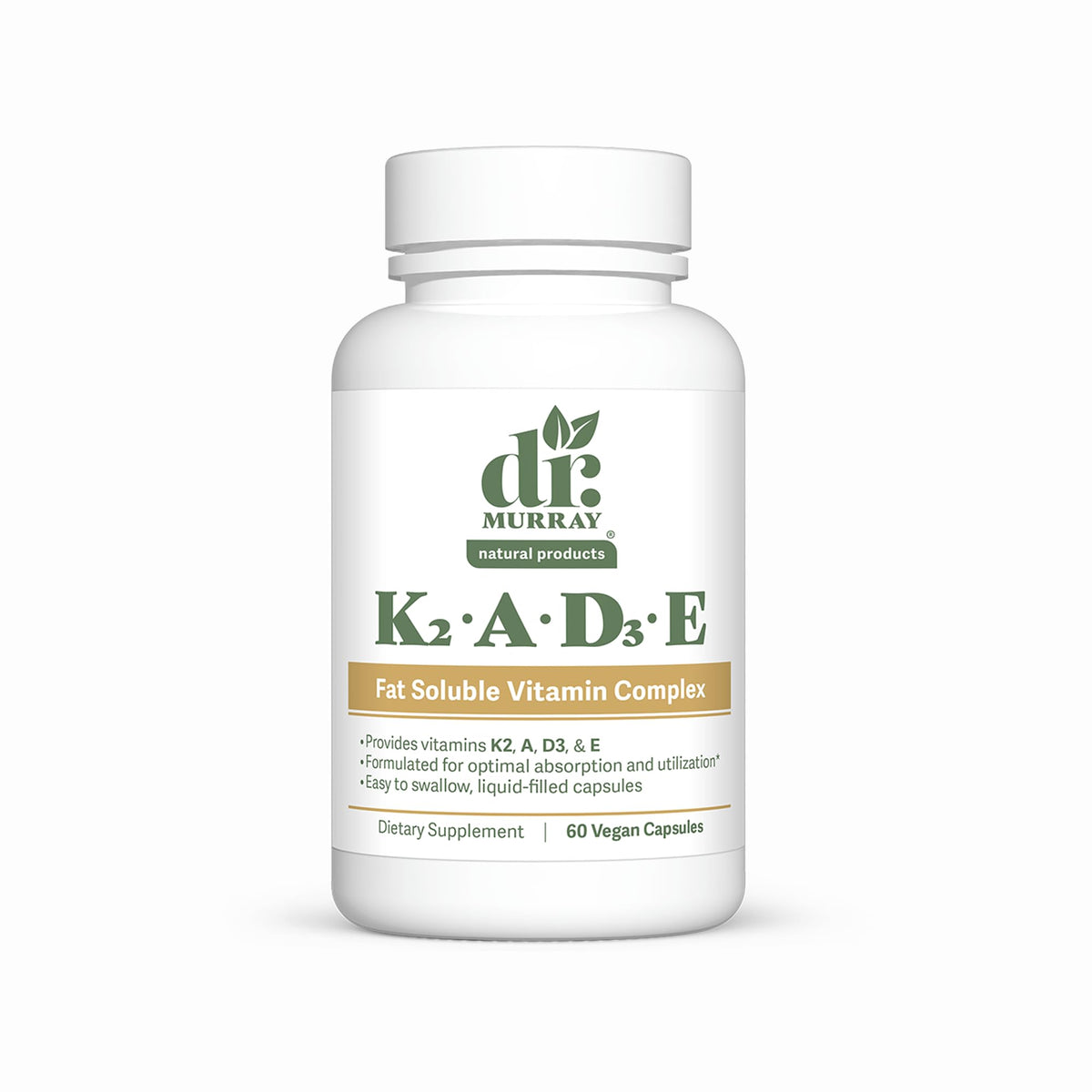 Flacon de capsules végétaliennes Dr. Murray K2 D3 A E 60 unités