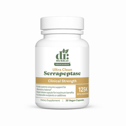 Flacon de capsules végétaliennes Dr. Murray Serrapeptase 125 000 SPU