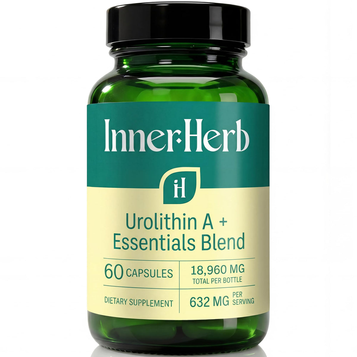 Flacon de capsules végétaliennes InnerHerb Urolithin A 632mg